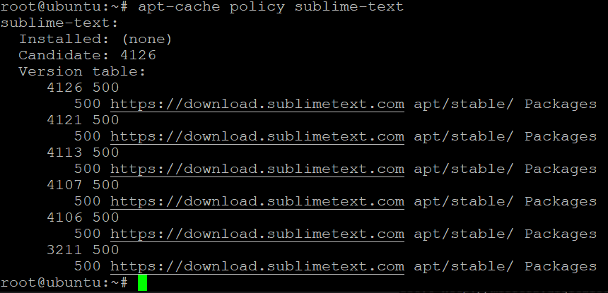 Checking the Sublime Text repository is configured correctly
