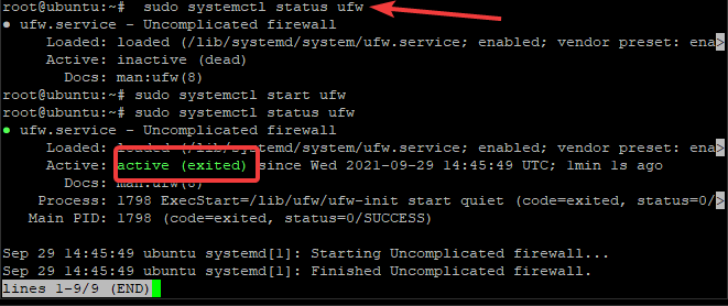 Verifying that UFW is installed and running