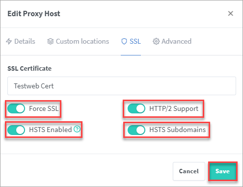 Enabling enhanced SSL features