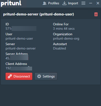 Verifying connection to the server is successful