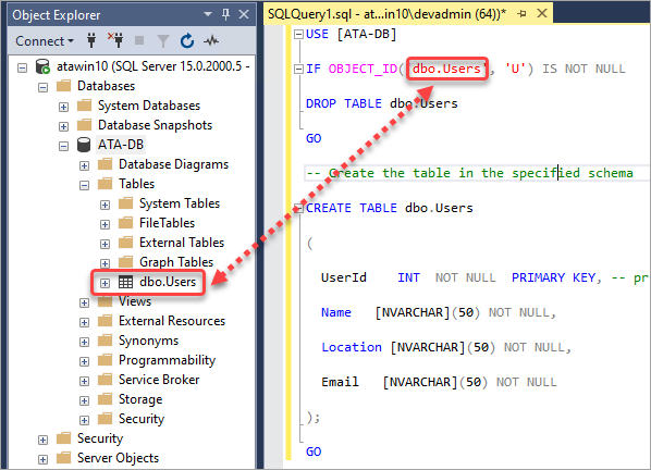 Viewing your newly-created table