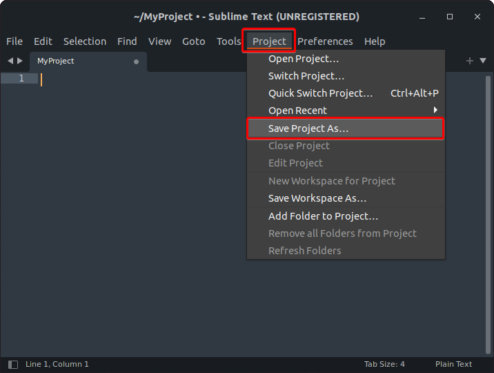 Saving the Project