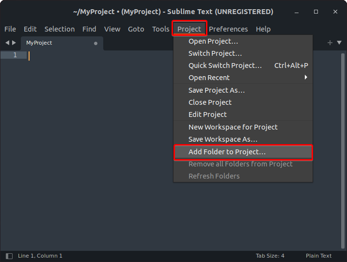 Adding folders to project