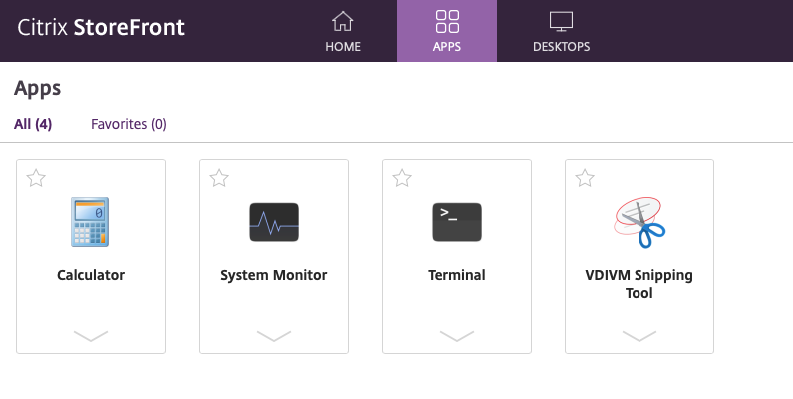 Displaying applications after login