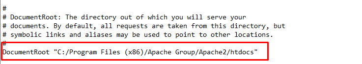 Changing the path for DocumentRoot