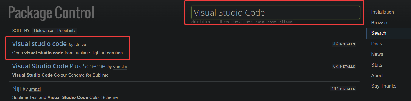 Searching for VSC package