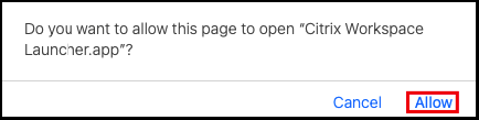 Invoke Citrix Workspace Launcher prompt