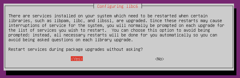 Allowing restarting services during package upgrade