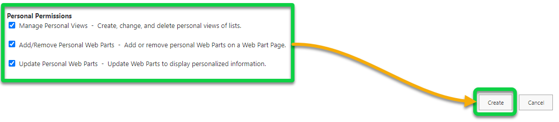 Creating the new custom permission level
