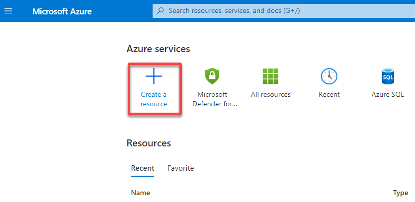 Initiating creating a new resource