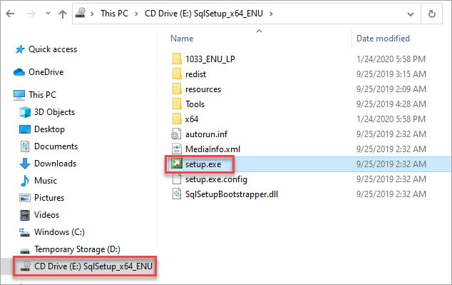 Run setup.exe