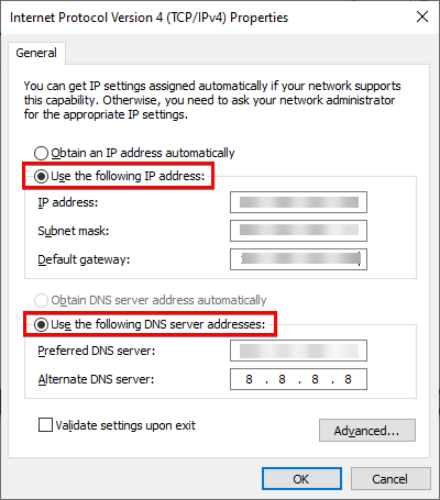 Configuring IPv4 Properties