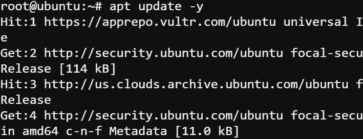 Updating the system package index