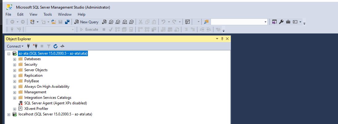 SMSS Object Explorer