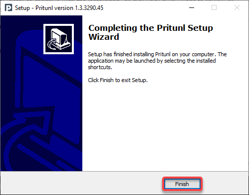 Closing the Setup wizard