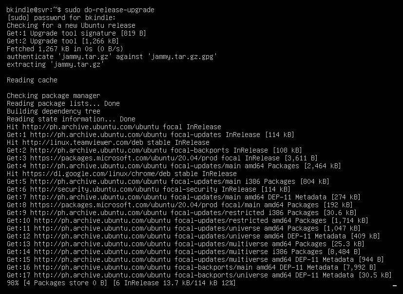 Performing the release upgrade
