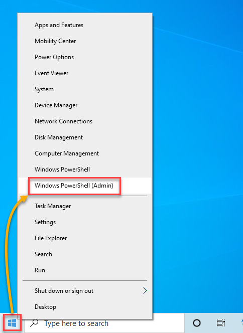 Opening PowerShell as an Administrator.