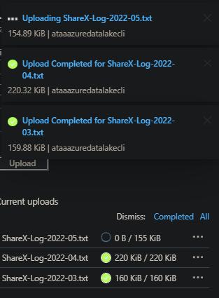 Viewing Upload Progress