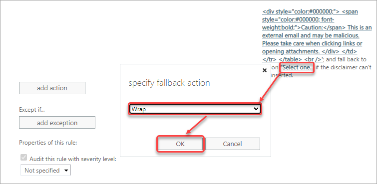 Select the Fallback Option