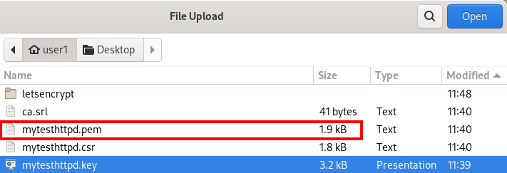 Provisioning SSL Certificates: Selecting the certificate file