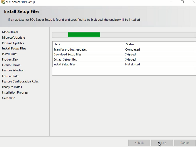 Install Setup Files page