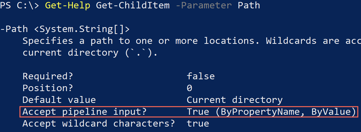 PowerShell pipeline input is allowed