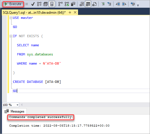 Creating a database