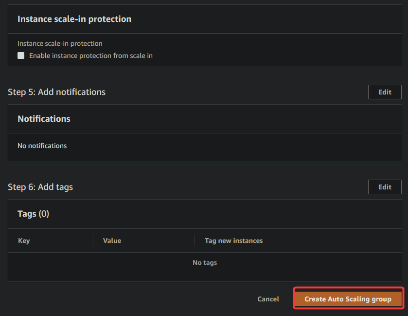 Creating the Auto Scaling group