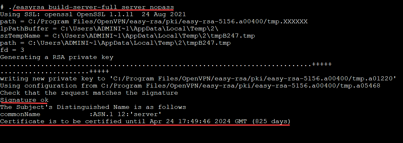 Building the Server Certificate and Key