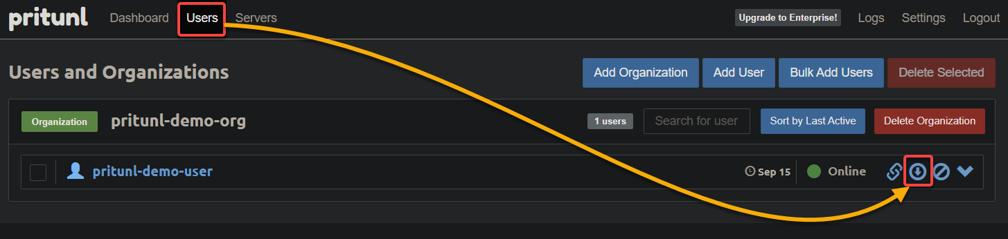 Downloading the user profile