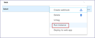 Creating a container instance