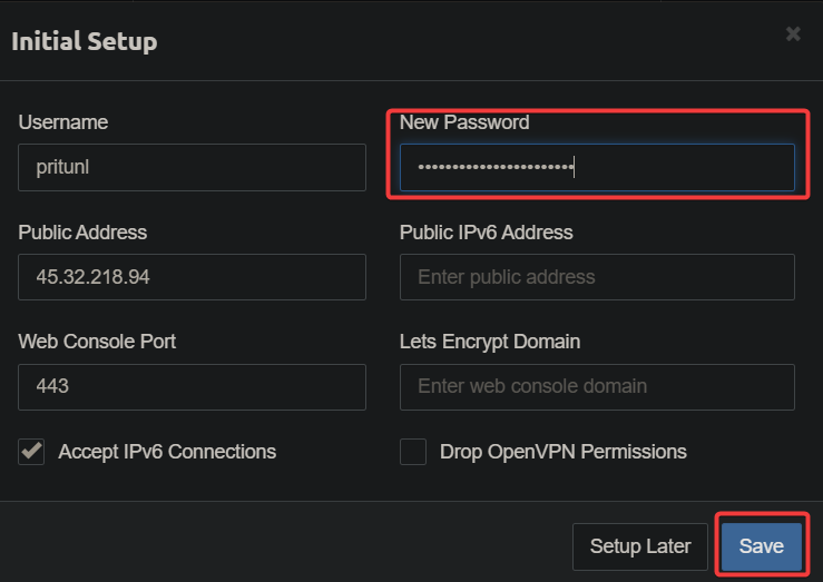 Providing a new password