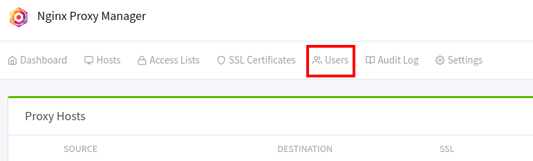 Extending NPM with Users: Opening the Users tab