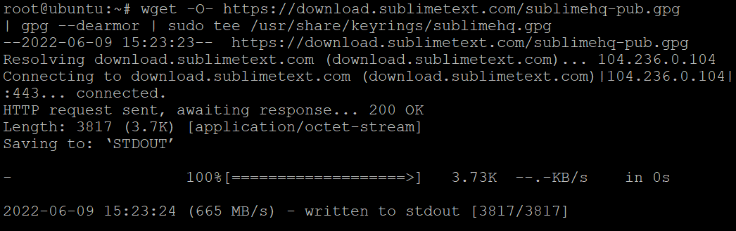 Add the Sublime Text public GPG key