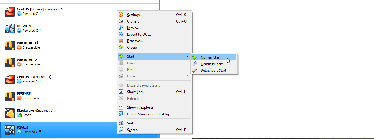 Starting the VM: Turning on the VM