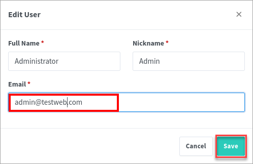 Changing admin user default credentials