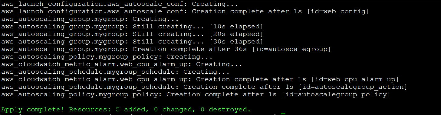 Applying the Terraform Configuration to Build Autoscaling Group
