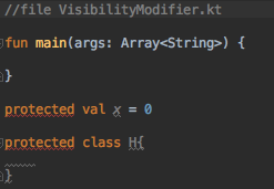 kotlin visibility modifiers, kotlin protected modifier