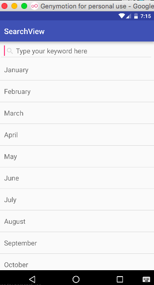 android search view example