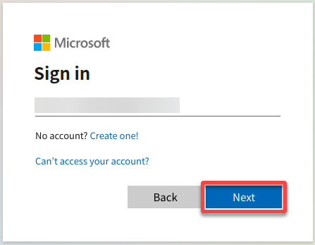 Providing the account’s email address