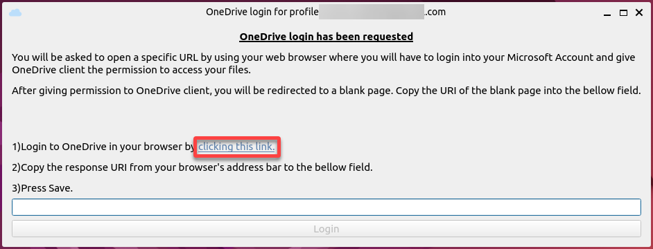 Accessing the link for signing in to Microsoft