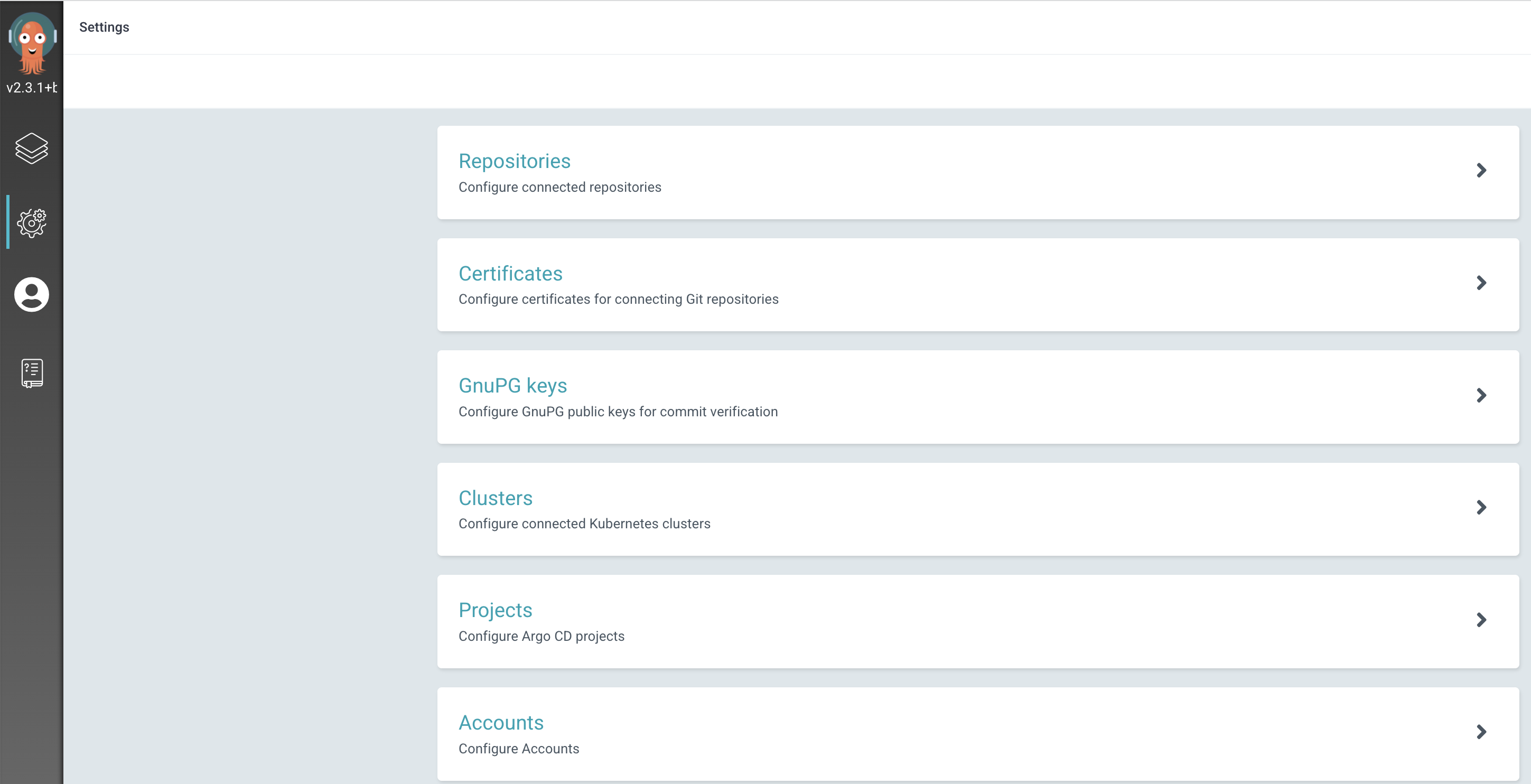 Argo CD Management Page