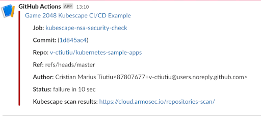 Game 2048 Workflow Slack Notification