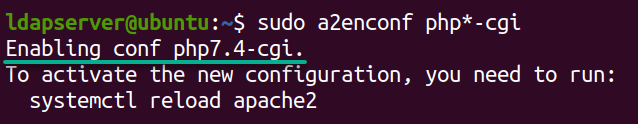 Enabling the PHP module