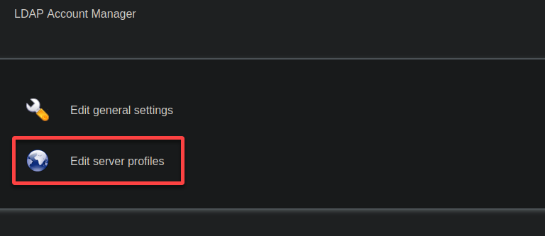 Editing server profiles to modify the LAM settings