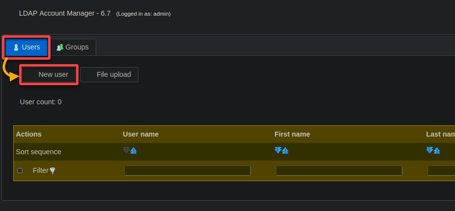 Creating a new user