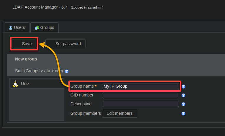 Naming the new group