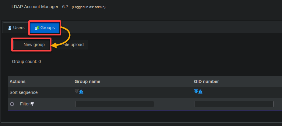 Creating a new group