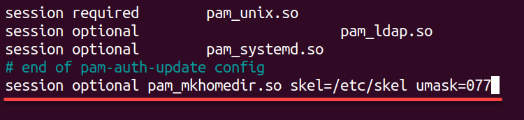 Adding automatic home directory creation upon user login