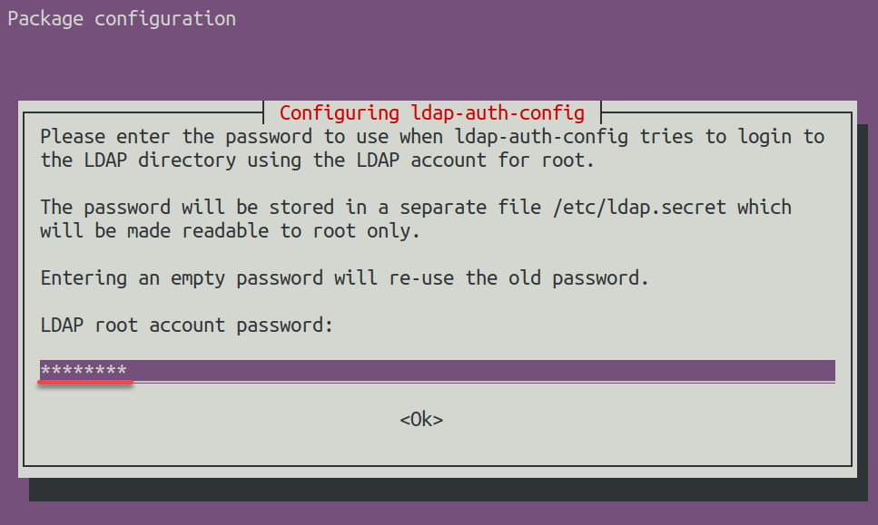 Provide an LDAP root account password